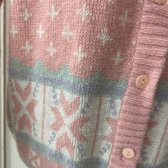 VINTAGE 1970 JANTZEN SWEATER KNITTED PINK Sz 2XL COQUETTE GRANDMA CORE ICONIC - Picture 5 of 16
